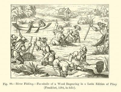 River Fishing (metszet) alkotó: French School