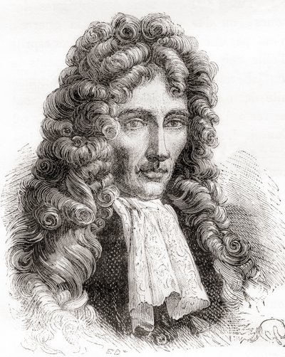Robert William Boyle, angol-ír természetfilozófus, kémikus, fizikus és feltaláló, a Les Merveilles de la Science, pub. 1870 alkotó: French School