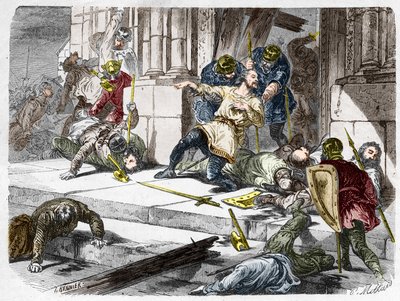 Róbert Erőd meghalt (körülbelül 815-866), Franciaország hercege a brissarthe-i csata során, 866-ban, szembeszállva a frankkal a breton és viking hadsereggel. Metszet Paul Lehugeur Histoire De France En Cent festményeibe, 1891 alkotó: French School