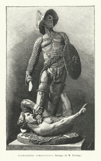 Római gladiátorok harca (metszet) alkotó: French School