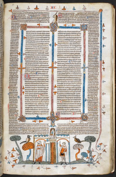 Royal MS 10 E IV, f.209r, A festő és az ördög, IX. Gergely dekrétáiból, pármai Bernard fényével ("Smithfield Decretals"), 1300-40 körül (vellum) alkotó: French School