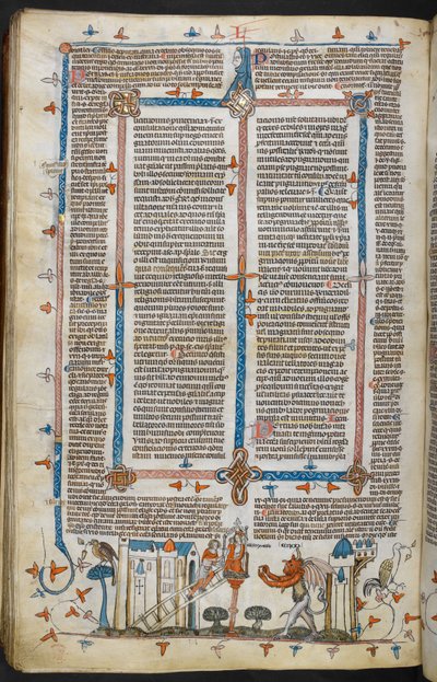 Royal MS 10 E IV, f.209v, A festő és az ördög, IX. Gergely dekrétáiból, pármai Bernard fényével ("Smithfield Decretals"), 1300-40 körül (vellum) alkotó: French School