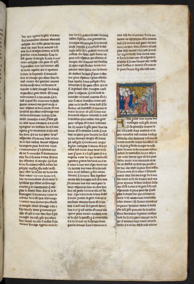 Royal MS 14 E. III, f.19r, illusztráció az "Estoire del Saint Graal, La Queste del Saint Graal, Morte Artu" című könyvből, 1315-25 körül (pergamen). alkotó: French School