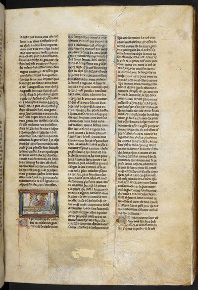Royal MS 14 E. III, f.58r, illusztráció az "Estoire del Saint Graal, La Queste del Saint Graal, Morte Artu" című könyvből, 1315-25 körül (pergamen). alkotó: French School