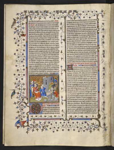 Royal MS 15 D III f.15v Ószövetségi jelenet, „Bible Historiale, 1. és 2. kötet” alkotó: French School