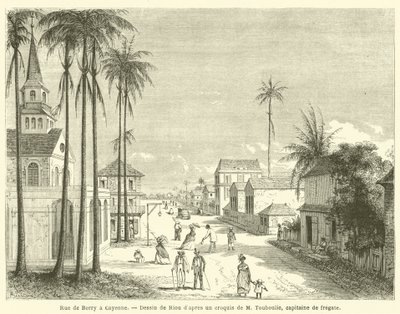 Rue de Berry a Cayenne (metszet) alkotó: French School