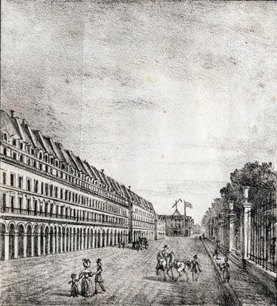 Rue de Rivoli, Párizs - "Alphabet Picturesque des Monumens de Paris" 1840 körül (metszet) alkotó: French School