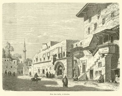 A zsidók utcája, Rodosz (metszet) alkotó: French School