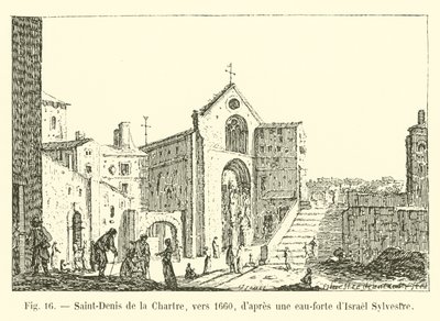Saint-Denis de la Chartre, 1660 körül, Israel Sylvestre rézkarca után alkotó: French School