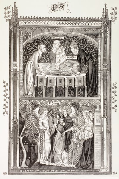 Saint Denis, Paul Lacroix „Katonai és vallási élet a középkorban” című művéből, London, 1880 körül. alkotó: French School