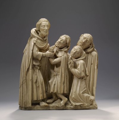 Szabráni Szent Elzear három leprát gyógyított, 1373 körül (alabástrom) alkotó: French School