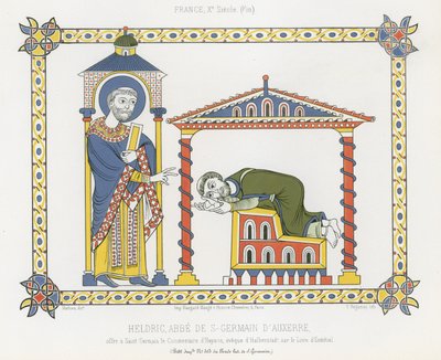 Saint Germain és Heldric a Saint-Germain dAuxerre-i apátságban alkotó: French School