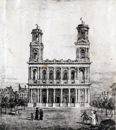 Saint Sulpice templom, Párizs - "Alphabet Picturesque des Monuments de Paris" 1840 körül (metszet) alkotó: French School