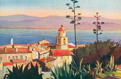 Saint Tropez: Menekülés az öbölbe (színes litográfia) alkotó: French School