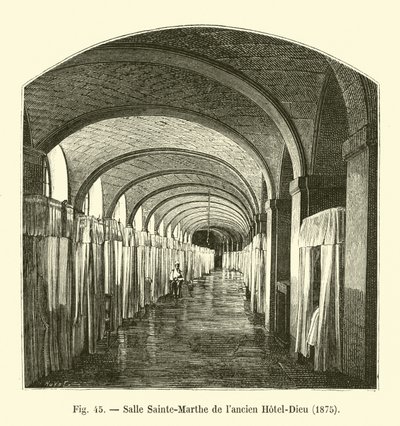 Az egykori Hotel-Dieu Sainte-Marthe szobája, 1875 alkotó: French School