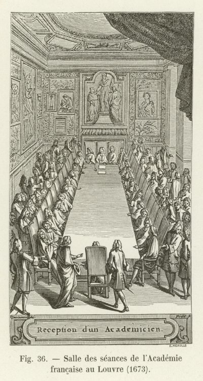 A Francia Akadémia ülésterme a Louvre-ban, 1673 alkotó: French School