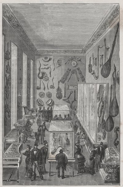 A Párizsi Nemzeti Konzervatórium Zenei Múzeum terme – Alexis Clerc „Sciences à la range de tous – fizika és népi kémia” metszete – 19. század vége – Magángyűjtemény alkotó: French School