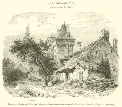 Nappali 1850-51, Menetou-Couture faluja és kastélya (metszet) alkotó: French School