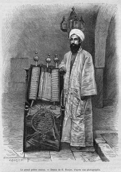 Szamaritánus főpap, Szíria ma. Utazások Föníciában, Libanonban és Júdeában. Louis Charles Emile Lortet 1875-1880, 1884 (bw metszet) alkotó: French School