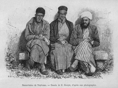 Nablus szamaritánusai, Szíriából ma. Utazások Föníciában, Libanonban és Júdeában. Louis Charles Emile Lortet 1875-1880, 1884 (bw metszet) alkotó: French School
