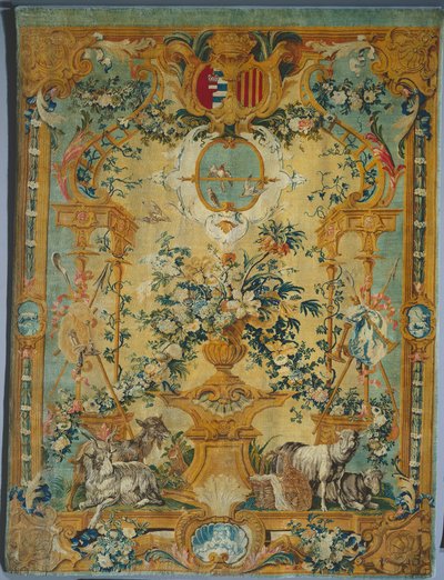 Savonnerie Panel: tavasz címerrel, gyártó Savonnerie Factory, Franciaország, 1717 előtt alkotó: French School