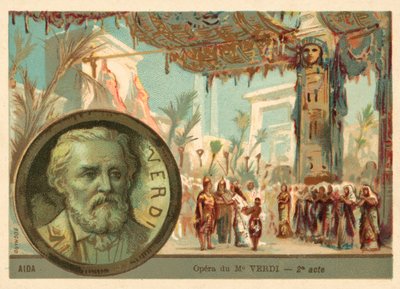 Jelenet Giuseppe Verdi Aida című operájából (chromolitho) alkotó: French School