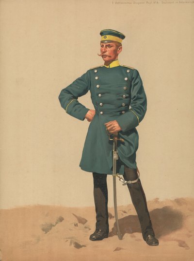 Silesian Dragons Regt No 4, hadnagy átmeneti kabátban alkotó: French School