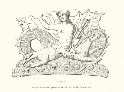 Scylla, ógörög bronztábla (metszet) alkotó: French School