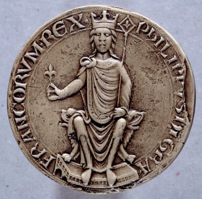 II. Fülöp király pecsétje Philippe Augustus (1165-1223) 13. századi Párizsban, Archives Nationales alkotó: French School