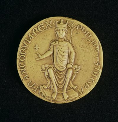 II. Fülöp Auguste (1165-1223) pecsétje 1198 (viasz) alkotó: French School
