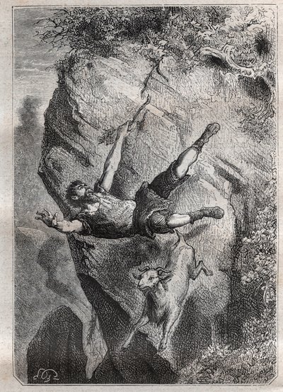Selkirk fel-alá gurult zsákmányával; Alexandre Selkirk (Alexander Selcraig) (1676-1721), a csendes-óceáni Juan-Fernandez szigetén elhagyott skót tengerész kalandja négy éven keresztül, akinek kalandja Daniel Defoe Rob című regényét ihlette. alkotó: French School