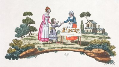 Pain dEpices eladó, ventilátorhoz való design, 1820-30 körül alkotó: French School