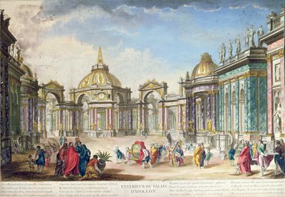 Az Apollos-palota külsejének díszletterve, Párizsban, 1748 alkotó: French School