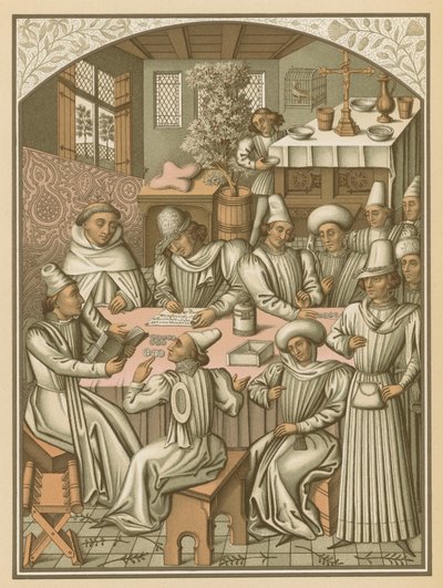 A Charite-Dieu Testvériség és a Notre-Dame elszámolása a roueni helyreállításról, 1466 alkotó: French School