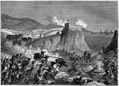 Ragusa (Raguzai Köztársaság) (horvát Dubrovniki nyelven Ragusa) ostroma a napóleoni háborúk idején 1806 májusában és júniusában (Molitor és Lauriston tábornok dalmáciai hadjárata) - Adolphe „A birodalom története a konzulátus történetét követve” című könyv alkotó: French School