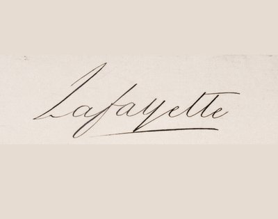 Marie-Joseph-Paul-Yves-Roch-Gilbert du Motier, Marquis de Lafayette aláírása alkotó: French School