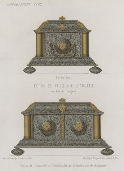 Ezüst filigrán koporsó alkotó: French School