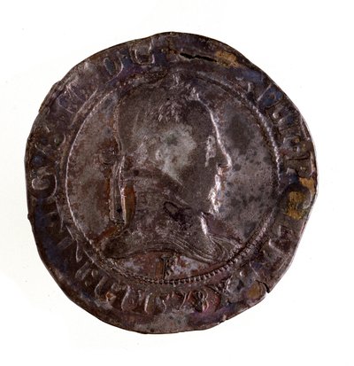 Ezüst francia testoon (teston), III. Henrik francia király (III. Henrik) uralkodása (1574-1589) Átm. 3,5 cm Nápoly, museo archeologico alkotó: French School