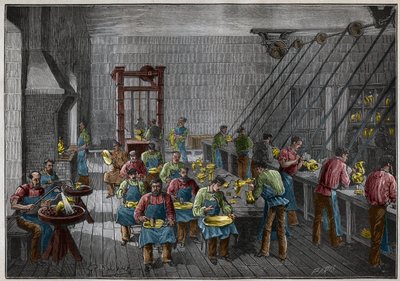 Ezüstműhely Franciaországban a XIX. Metszet 1885-ből Adolphe BITARD „Les arts et metiers illustres” című könyvében. alkotó: French School