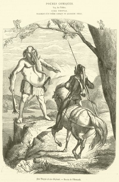 Sire Thopas et sire Oliphant (metszet) alkotó: French School