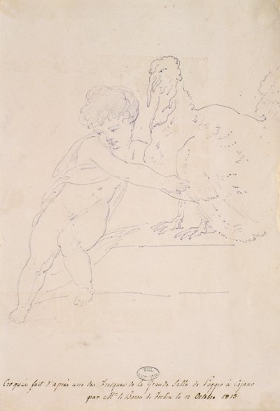 Vázlat a Poggio a Caiano-i Nagyteremből, 1813. október 12-én alkotó: French School