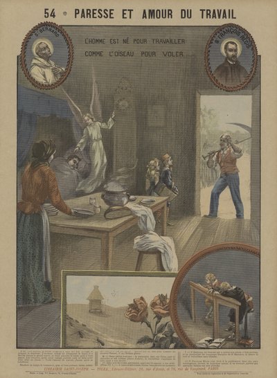 Lustaság és szorgalom (színes litó) alkotó: French School