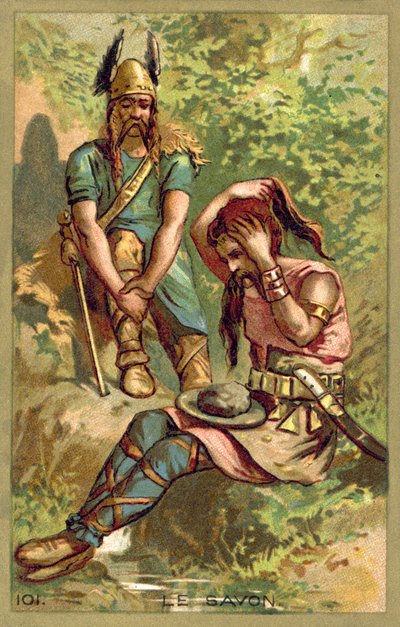 Galliai harcosok által használt szappan (chromolitho) alkotó: French School