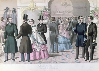 Soiree Mondaine, 1858 (színes metszet) alkotó: French School