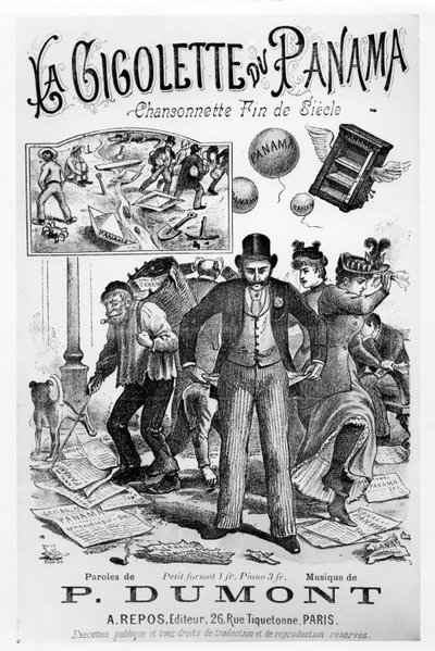 A Panama-üggyel kapcsolatos La Gigolette du Panama dallapja, 19. század vége alkotó: French School
