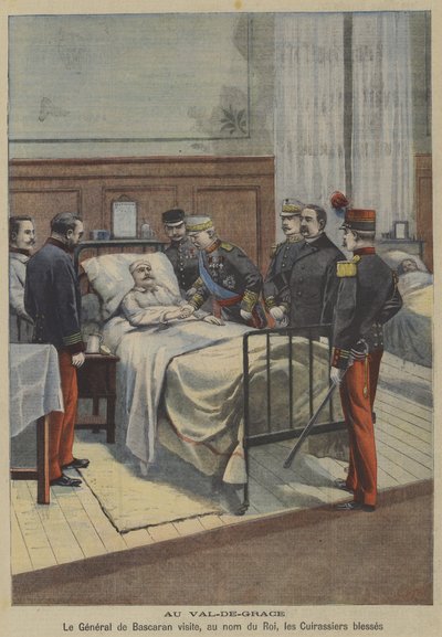 Jose de Bascaran spanyol tábornok XIII. Alfonz király nevében meglátogatja a sebesült cuirassiereket a párizsi Val-de-Grace katonai kórházban (színes litó) alkotó: French School