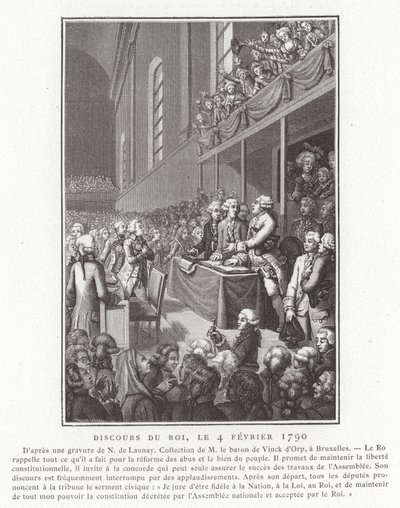 XVI. Lajos francia király beszéde a Nemzetgyűlésben, francia forradalom, 1790. február 4. alkotó: French School