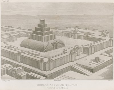 Négyzet alakú asszír templom alkotó: French School