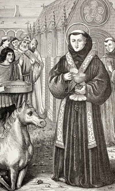 Páduai Szent Antal, Paul Lacroix "Military and Religious Life in the Middle Ages" című művéből, London, 1880 körül jelent meg (litográfia). alkotó: French School