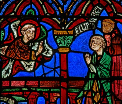 St Cheron ablak: megjelenik a sírjánál (w15) alkotó: French School